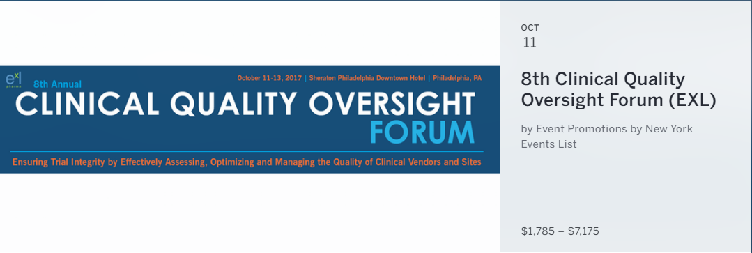 ExL 8th Clinical Quality Oversight Forum focuses on ensuring trial integrity by effectively assessing, optimizing and managing the quality of clinical vendors and sites. This forum acts as the annual gathering for clinical quality, operations, management and audit professionals to engage and candidly share their experiences, struggles, obstacles and achievements when working with varying clinical partners